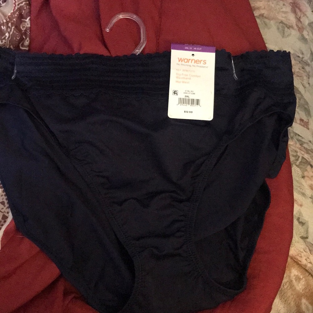 Sz 9/2xl blue warners hi cut panties